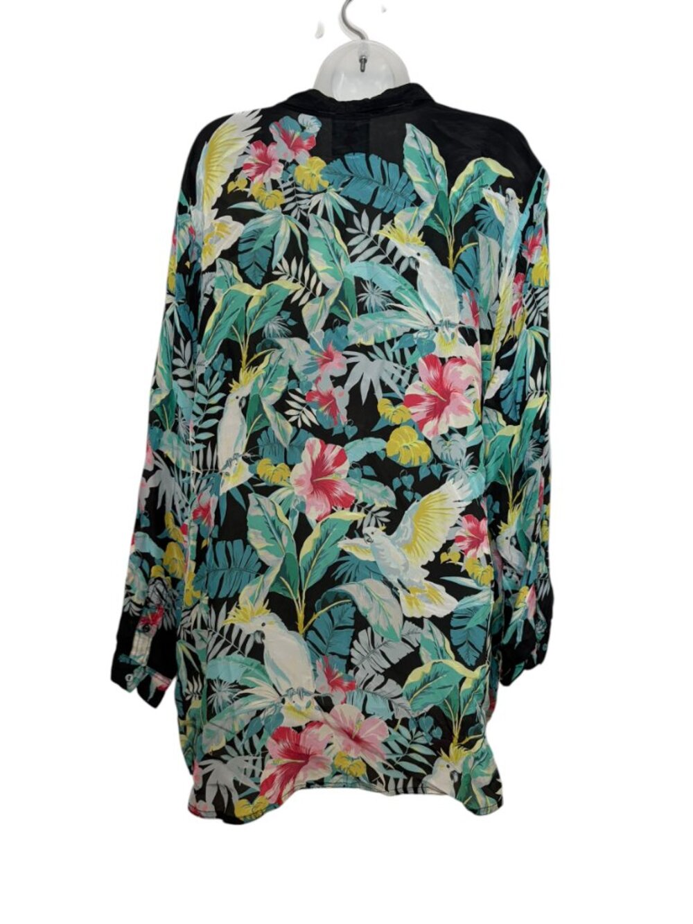 Johnny Was Tropical Parrot Button Down Shirt 2X Rayon NWT - Picture 4 of 6